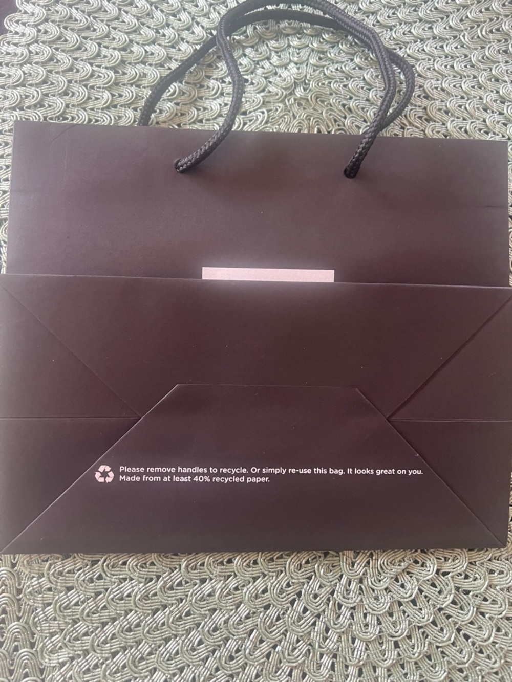 Saks Fifth Avenue Black Paper Shopping Tote with Rope Handles - Picture 4 of 6